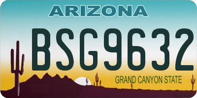 AZ license plate BSG9632