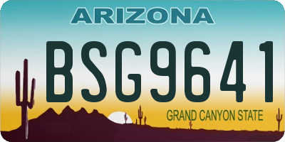 AZ license plate BSG9641