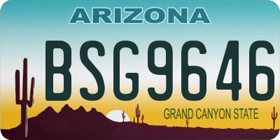 AZ license plate BSG9646