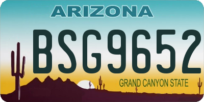 AZ license plate BSG9652