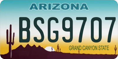AZ license plate BSG9707