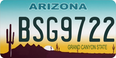 AZ license plate BSG9722