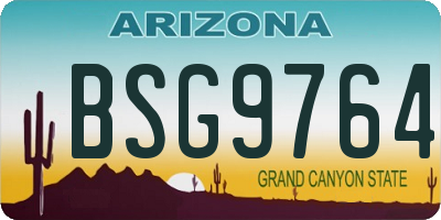 AZ license plate BSG9764