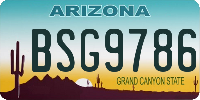 AZ license plate BSG9786
