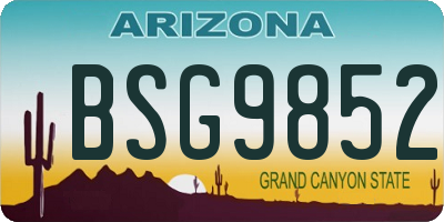 AZ license plate BSG9852