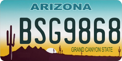 AZ license plate BSG9868