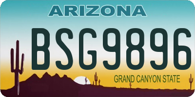 AZ license plate BSG9896