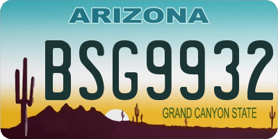 AZ license plate BSG9932