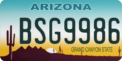 AZ license plate BSG9986