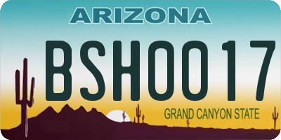 AZ license plate BSH0017