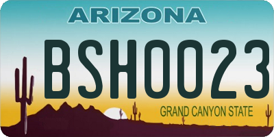 AZ license plate BSH0023