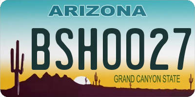 AZ license plate BSH0027