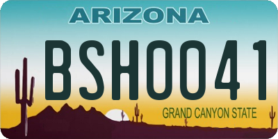 AZ license plate BSH0041