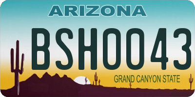 AZ license plate BSH0043