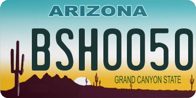 AZ license plate BSH0050