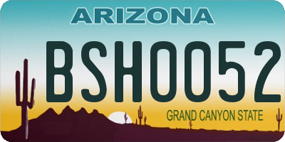 AZ license plate BSH0052