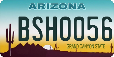 AZ license plate BSH0056