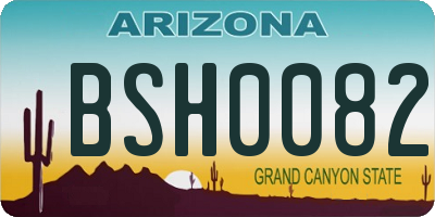 AZ license plate BSH0082