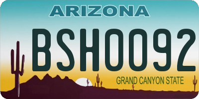 AZ license plate BSH0092