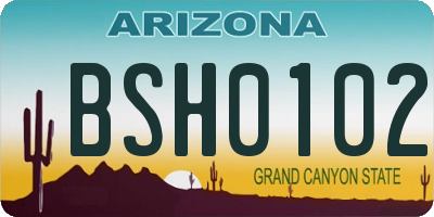 AZ license plate BSH0102