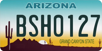AZ license plate BSH0127