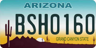 AZ license plate BSH0160