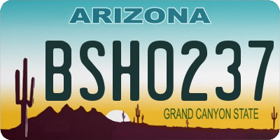 AZ license plate BSH0237