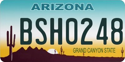 AZ license plate BSH0248