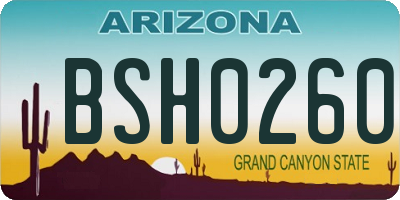AZ license plate BSH0260