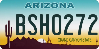 AZ license plate BSH0272