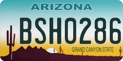 AZ license plate BSH0286