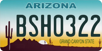 AZ license plate BSH0322