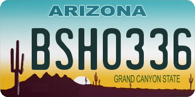 AZ license plate BSH0336