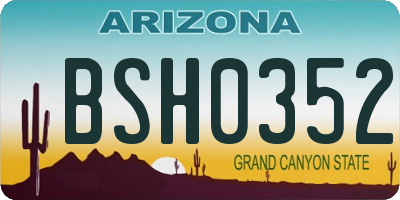 AZ license plate BSH0352