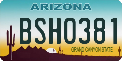 AZ license plate BSH0381