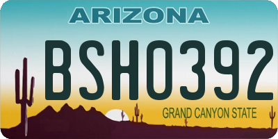 AZ license plate BSH0392