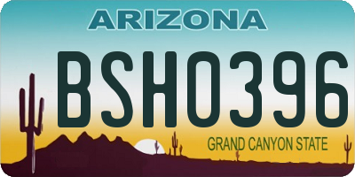 AZ license plate BSH0396