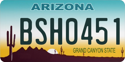 AZ license plate BSH0451