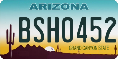 AZ license plate BSH0452