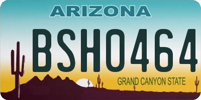 AZ license plate BSH0464