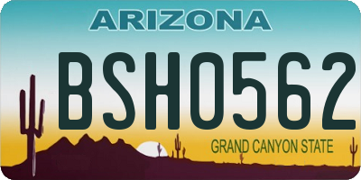 AZ license plate BSH0562