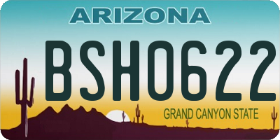 AZ license plate BSH0622