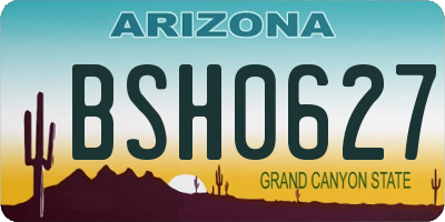 AZ license plate BSH0627