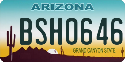 AZ license plate BSH0646