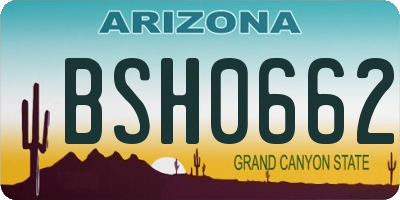 AZ license plate BSH0662
