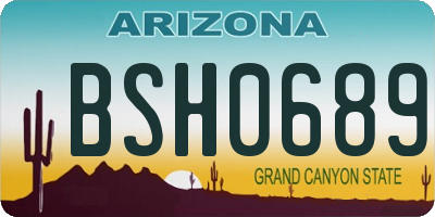 AZ license plate BSH0689