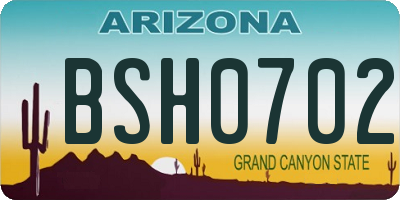 AZ license plate BSH0702