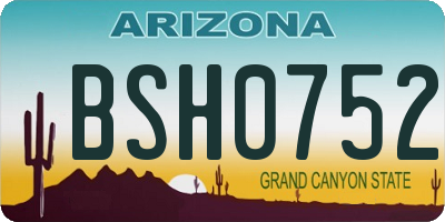 AZ license plate BSH0752