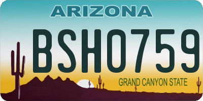 AZ license plate BSH0759