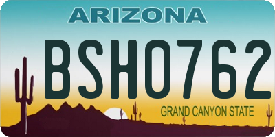 AZ license plate BSH0762